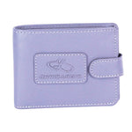 Chris Louis Giza Tab Wallet in grey genuine leather with snap button closure, 6 card slots, and coin compartment.
