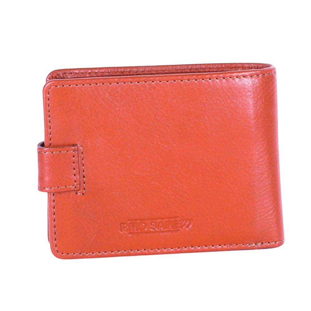 Chris Louis Giza Tab Wallet in tan genuine veg-tan leather with 6 card slots, ID window, coin pocket, and note compartments.