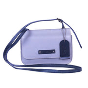 Chris Louis Isfahan grey and black genuine leather sling bag with adjustable strap and magnetic closure.