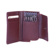Chris Louis brown genuine leather Kyoto key case with 6 key holders, RFID card pocket, and coin compartment.
