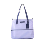 Chris Louis Meknes tote bag in grey/black genuine leather with top handles and metal hardware.