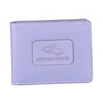 Chris Louis bi-fold wallet in light purple genuine leather with 12 card slots and RFID protection.