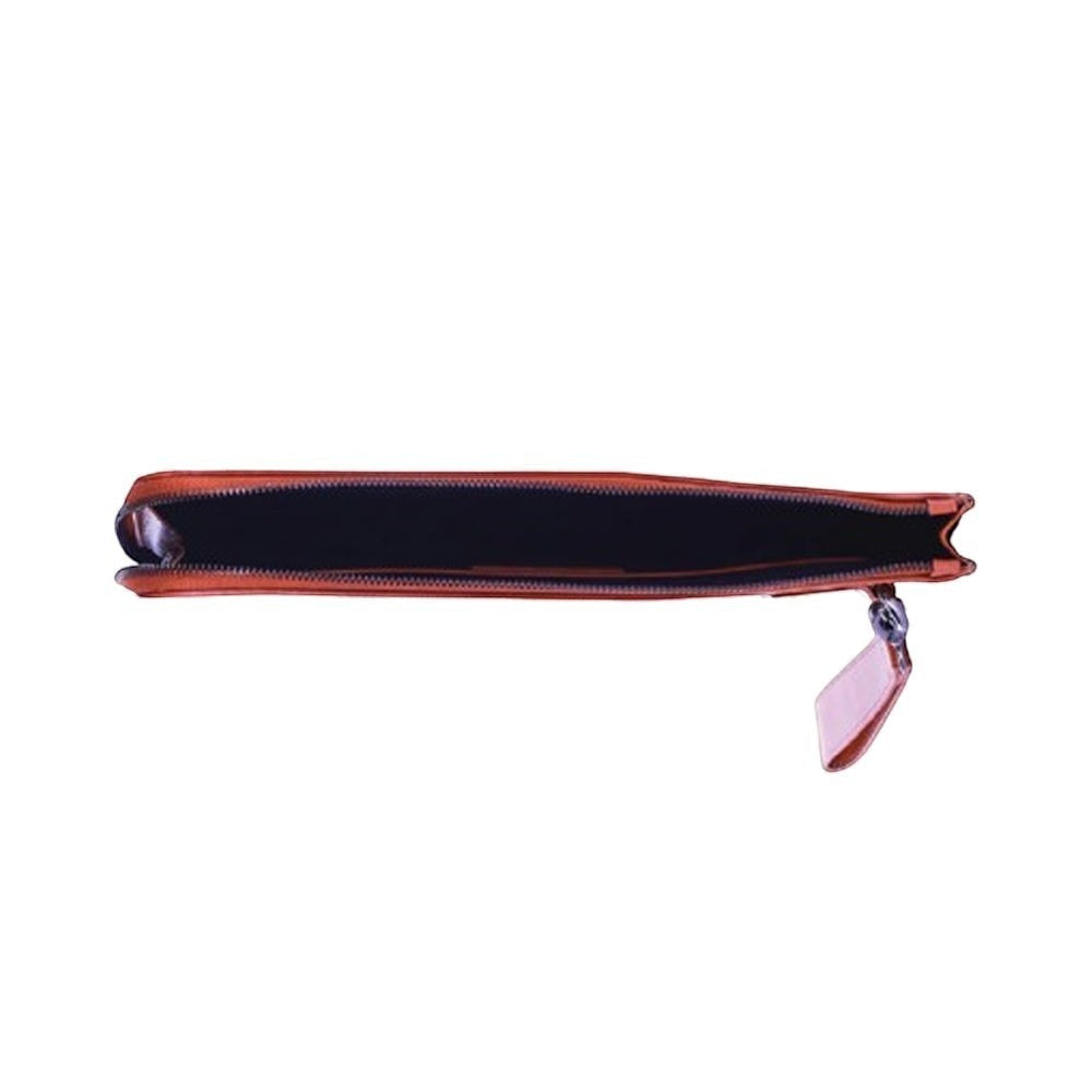 Chris Louis tan leather zippered i-pad and file organizer with wristlet