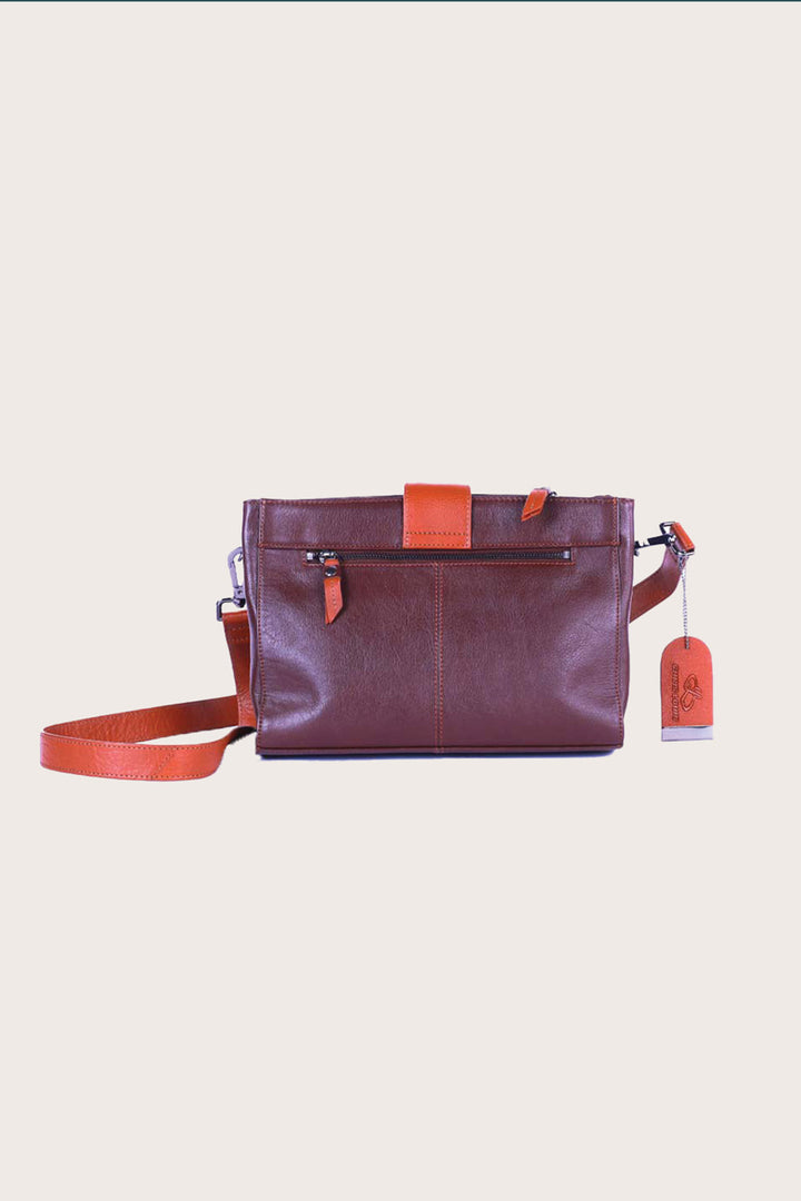 Brown/Tan Leather Santorini Sling Bag