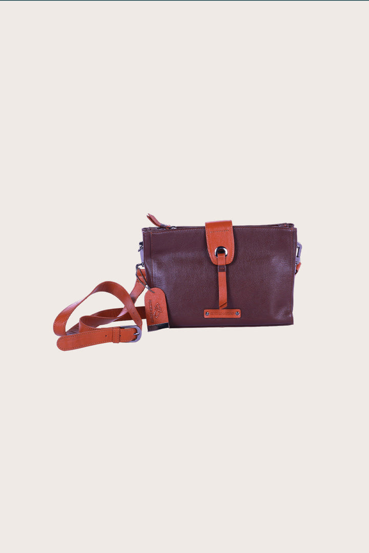 Brown/Tan Leather Santorini Sling Bag